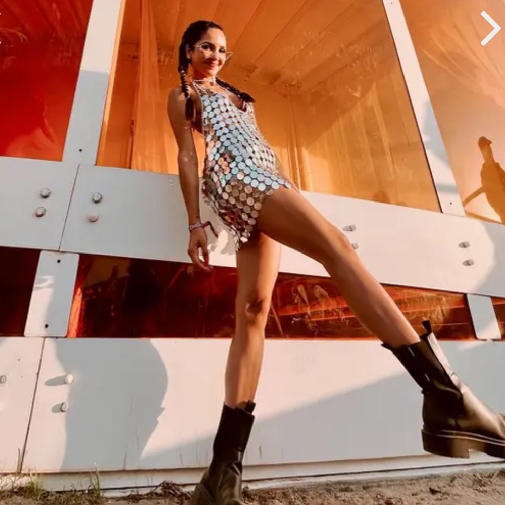 Diana Silver Disco Dress XS/S